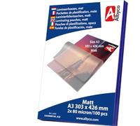 100x Plastificatrici Albyco A3 2x80 Mic | Protezione Opaco e Pro | Pochetti Albyco A3 opachi: protezione duratura e finitura antiriflesso di qualità professionale! Per le tue idee.
