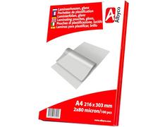 100x Plastificatrici Albyco A4 2x80 Mic | Protezione Brillante e Pro | Pochettini Albyco lucidi: protezione duratura e finitura brillante di qualità professionale! Dà vita ai tuoi fogli.