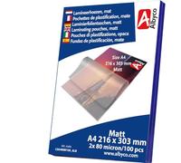 100x Plastificatrici Albyco A4 2x80 Mic | Protezione Opaco e Pro | Pochetti Albyco A4 opachi: protezione duratura e finitura antiriflesso di qualità professionale! Per le tue idee.