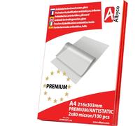 100x Plastificatrici Albyco A4 2x80 Mic | Protezione Premium e Pro | Pochettini Albyco lucidi: protezione duratura e finitura brillante di qualità professionale! Dà vita ai tuoi fogli.