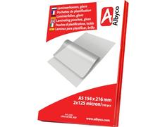 100x Plastificatrici Albyco A5 2x125 Mic | Protezione Brillante e Pro | Pochettini Albyco lucidi: protezione duratura e finitura brillante di qualità professionale! Dà vita ai tuoi fogli.
