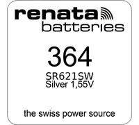 100x Renata Watch 364 batteria orologio SR621SW 0% Mercury 1,55 V Battery 1 e...