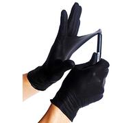 100x Robusto Guanti in nitrile - Extra Safe Guanti Monouso Senza Polvere Senza Lattice AQL 1.5 Lavoro Pesante Meccanica Industria Chimica Lavastoviglie Pulizia (L (8-9), Nero)