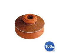 100x Rondella Ad Ombrello Rosso Tegola E-100 Mm 6X25