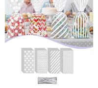 100x Sacchetti Di Cellophane Per Biscotti, Snack, Popcorn E Snack Da Forno
