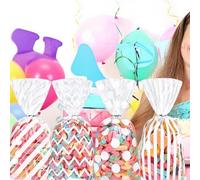 100x Sacchetti di cellophane per biscotti, snack, popcorn e snack da forno