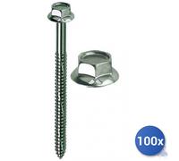 100x Vite Autofilettante Kovervit Chromiting&Reg; Mustad Bs Testa Con Chiave