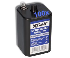 100X XCELL 4R25 6V 9500mAh Batteria A Blocco, Per Fari, Lampade Da Cantiere