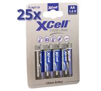 100X XTREME Batteria Litio AA Mignon FR6 L91 XCell 25X 4 Pezzi Blister