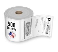 100x150mm (4x6) Etichette termiche spedizione in rotolo, 500 etichette termico diretto autoadesive DHL UPS, perforate, compatibili con Rollo Zebra MUNBYN Polono e gran parte delle stampanti 4x6