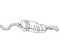 115 CV SILENZIATORE POSTERIORE PER VW Bora Variant 1J6 1.9 TDI KW 85 CV 115