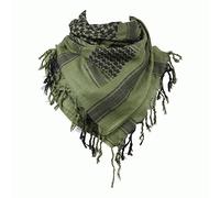 101 INC Professional Kefiah Shemag palestinese 100% cotone 100 x 100 cm vari colori (Verde - Nero)