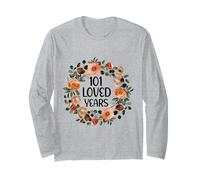 101 Years Loved 101th Birthday Funny 101 Year Old Women's Maglia a Manica