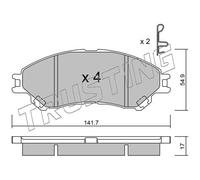 1012.0 TRUSTING Kit pastiglie freno, Freno a disco per SUZUKI