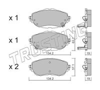 1014.0 TRUSTING Kit pastiglie freno, Freno a disco per TOYOTA