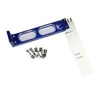 102/127/180mm x 160mm Dual-Inlet Racing Rudder for RC Gasoline Boats - L-Shaped 6061 Aluminum Base, Blue Anodized Finish(180 * 160mm)