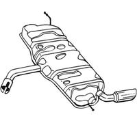 102 CV SILENZIATORE POSTERIORE PER AUDI A3 Sportback 8PA 1.6 KW 75 CV 102