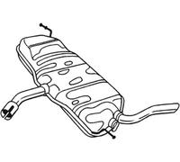 Bosal Marmitta 227-031 Silenziatore posteriore per SEAT Altea XL, Toledo III 1.6 75 CV
