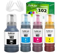 102 Inchiostro Compatibile con Epson 102 Flaconi di Inchiostro per Ecotank ET