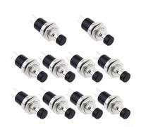 1020 interruttori momentanei a pulsante on/off con contatti normalmente chiusi per l'uso nella modellazione e nei controlli dei dispositivi (nero, 10 pezzi)