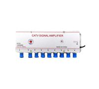 1020MK8 Amplificatore di Segnale CATV 1 IN 8 OUT 20DB Amplificatore Splitter per TV Via Cavo Amplificatore di Segnale per Antenna TV Digitale SPINA UE