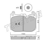 1039.2 TRUSTING Kit pastiglie freno, Freno a disco per MINI