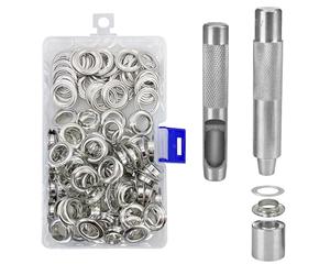 103Pezzi Occhiello Strumento Kit Set di Occhielli Grommet Rondelle con Strumenti di Installazione 12mm Occhielli di Metallo per Teloni Borse Scarpe Abbigliamento, con Scatola di Stoccaggio