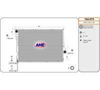 104.075 AHE Radiatore, Raffreddamento motore per BMW