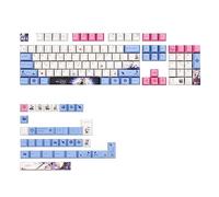 104 + 33 keycap Set, 5-Side Dye-Sublimation PBT Keycaps Cherry Profile Custom Keycaps per DIY Cherry MX Meccanico Gaming Keyboards Genshin Impact Kamisato Ayaka