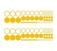 104 adesivi a nido d'ape per auto, facili da applicare, per una decorazione elegante del veicolo (giallo)