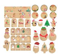 104 etichette adesive natalizie con nome, per scatole regalo, biglietti, sacchetti di caramelle, etichette natalizie