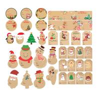 104 etichette natalizie autoadesive con nome natalizio per buste, scatole, biglietti, decorazioni adesive
