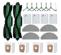 104 pezzi di ricambio Combo per aspirapolvere iRobot Roomba 105 Vac/105 Combo+/ Q052, accessori per aspirapolvere con 6 spazzole laterali, 4 filtri HEPA, 4 mocio, 4 sacchetti per la polvere, 2