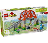 Lego duplo 10426 pack di espansione ponte e binari ferroviari, giochi didattici per bambini 2+, elementi per treno giocattolo