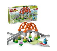 Lego duplo 10426 pack di espansione ponte e binari ferroviari, giochi didattici per bambini 2+, elementi per treno giocattolo