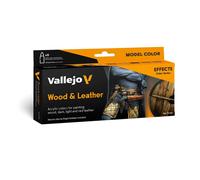 Vallejo Model Color Wood & Leather Colori Effetto Legno Cuoio Pelle Set 8 70182
