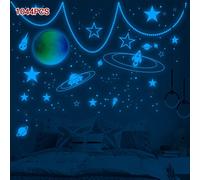 1044pz Adesivi Luminosi con Stelle Luna e Razzo per Decorazione Parete