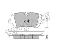 1049.0 TRUSTING Kit pastiglie freno, Freno a disco per ,LAND ROVER