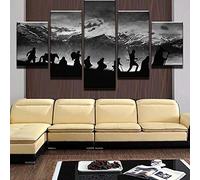 104Tdfc Grande Quadro su Tela 5 Pezzi Quadro multipannello 5 Parti Film Il Signore degli Anelli Film Trilogia XXL 150X80cm Moderni Murale Immagini Decorazione Regalo Creativo