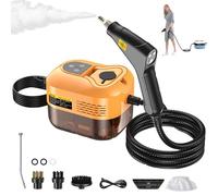 105℃/4.5Bar Pulitore A Vapore Ad Alta Pressione, 2500W Pulitore A Vapore Portatile, Per Mobili/auto/cucina/bagno/fughe E Piastrelle, 6 Velocità Regolabili E 1200ml Serbatoio De-ll'acqua(Yellow)