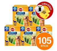 105 Pedigree Dentastix Fresh Large per Igiene Orale Cane 5x21 Stick + Selfiestix