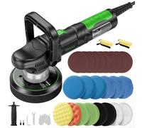 Lucidatrice Auto, Ginour Lucidatrice per Auto 6400 Giri/min, 6 Velocità Regolabili, 4 * 150mm Spugne Lucidanti + Feltri di Lana, D-Maniglia, Sacchetto di Imballaggio, per Lucidare Auto