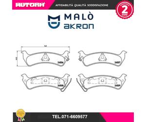 1051067 Kit pastiglie freno a disco post adatto a Jeep (MARCA-MALO').