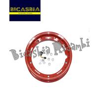 10564 - CERCHIO RUOTA ROSSO TUBELESS SPORT 2,50 X 10 VESPA 125 150 200 PX - T5