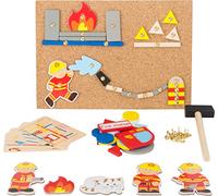 small foot 10581 Hammer game "Fire brigade" made of wood, cork floor with motive