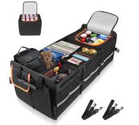 105L Organizer per Bagagliaio, con Dispositivo di Raffreddamento Borsa per Bagagliaio, Pieghevole, con Scomparti Fondo Antiscivolo, Cinghie di Sicurezza Regolabili, Coperchio Pieghevole