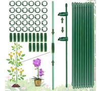 (105PCS) Bastoncini per Vasi, 20 Pezzi Supporto per Piante Stabilizzare, Viene Fornito con 30 Moschettoni con 15 Tubi di Srolunga, Bastoni Piante Supporto, Tutori per Piante