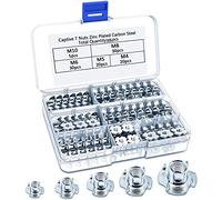 105Pcs Dado Dadi a T a 4 Poli M3 / M4 / M5 / M6 / M8 T-Scanalatura Dado d'Argento in Acciaio al Carbonio Placcato Zincato per Mobili di Legno