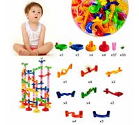 105pcs Kid Marble Run Race Set Railway Building Blocks Construction Track Toy Y1