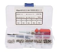 105pcs Kit di riparazione set di utensili manuali set di utensili completi inserti filettati con strumenti Inserti in acciaio inossidabile tipo Helicoil(M3*0.5)